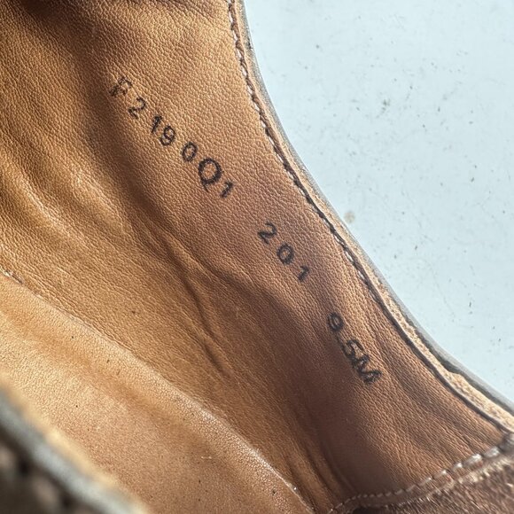 John Varvatos Men Size 9.5M Brown Distressed Leather Brogue Wingtip Derby Shoes - Picture 10 of 11